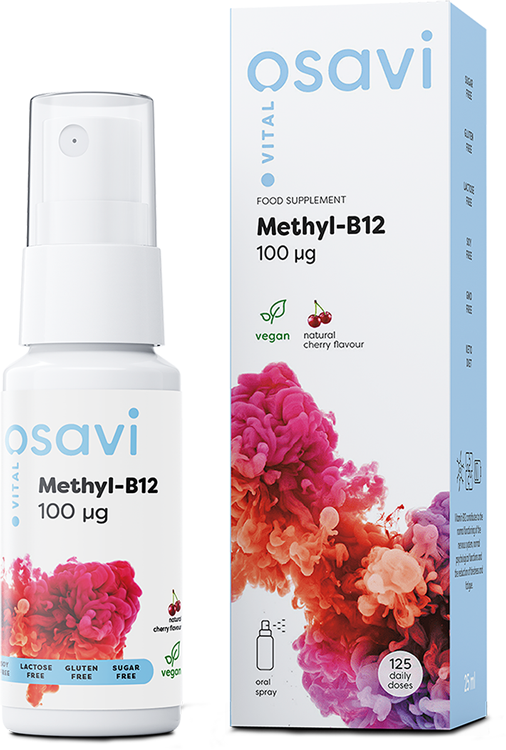 Osavi Methyl-B12 Oral Spray, 100mcg (Cherry) - 25 ml. | High-Quality Vitamin B12 | MySupplementShop.co.uk