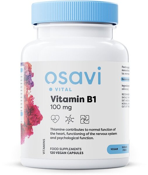 Osavi Vitamin B1, 100mg - 120 vegan caps - Vitamin B6 at MySupplementShop by Osavi