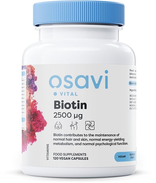 Osavi Biotin, 2500mcg - 120 vegan caps - Health and Wellbeing at MySupplementShop by Osavi