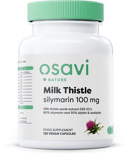 Osavi Milk Thistle, Silymarin 100mg - 120 vegan caps - Health and Wellbeing at MySupplementShop by Osavi