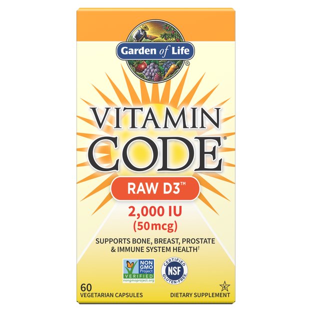 Garden of Life Vitamin Code Raw D3, 2000 IU - 60 vcaps - Vitamins &amp; Minerals at MySupplementShop by Garden of Life