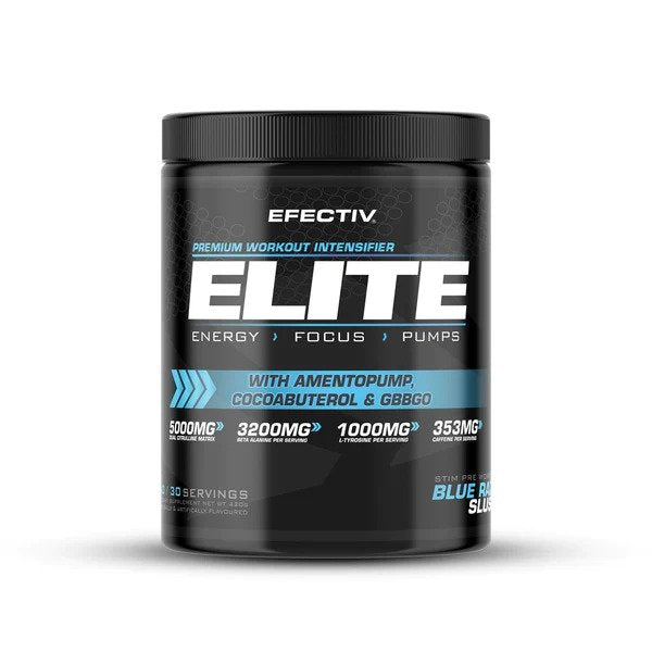 Efectiv Nutrition Elite Pre-Workout, Blue Razz - 420 grams | High-Quality Pre & Post Workout | MySupplementShop.co.uk