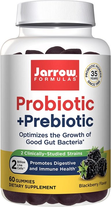 Jarrow Formulas Probiotic + Prebiotic, Blackberry - 60 gummies - Health and Wellbeing at MySupplementShop by Jarrow Formulas