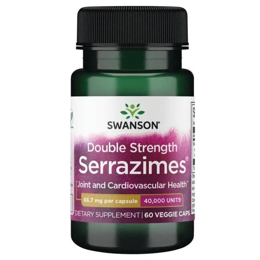 Swanson Double Strength Serrazimes, 40 000 Units - 60 vcaps | High-Quality Joint Support | MySupplementShop.co.uk