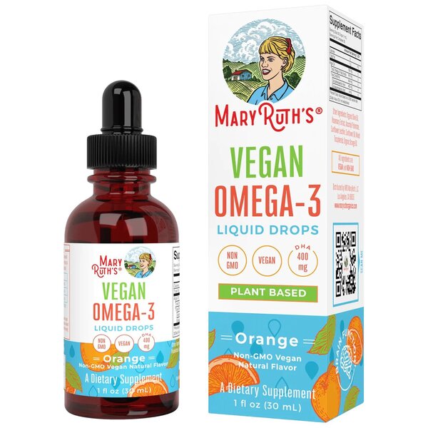 MaryRuth Organics Vegan Omega-3 Liquid Drops, Orange - 30 ml. | High-Quality Sports Supplements | MySupplementShop.co.uk