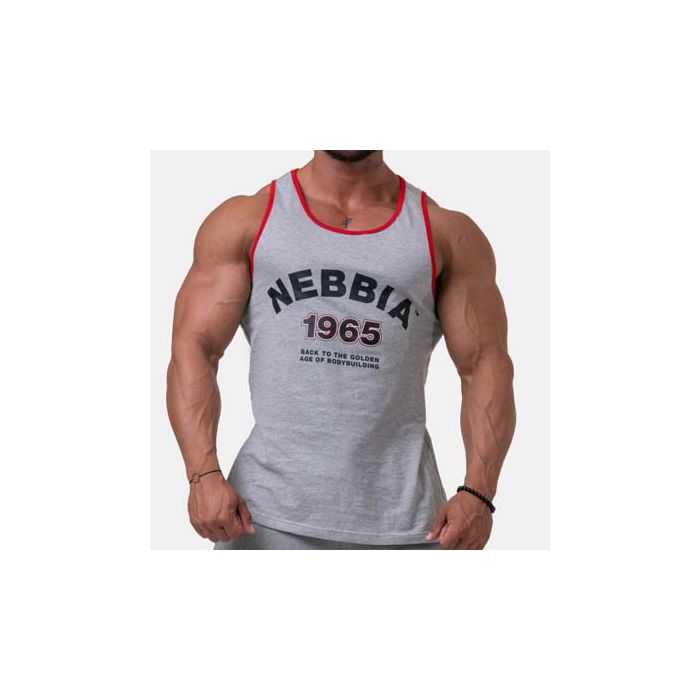 Nebbia Old-School Muscle Tank Top 193 Light Grey